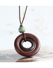 Wooden circle necklace