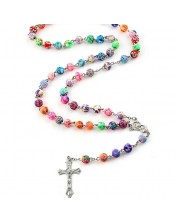 Clay Beaded Rosary Necklace